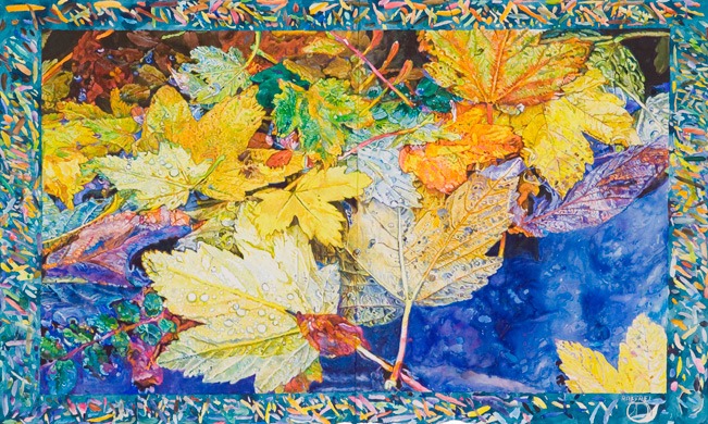 "Autumn Leaving" - watercolor on paper 208 x 126 cm - 81.75 x 49.5 in.