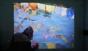 Joseph drawing in a new painting - 7 April 2011