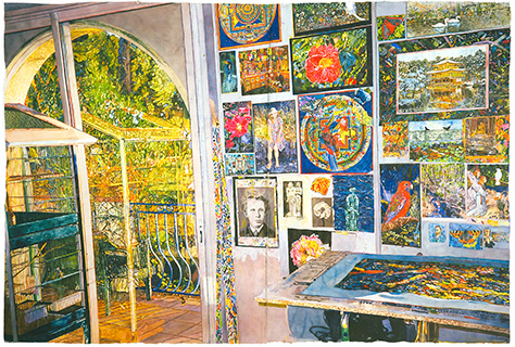 Biography Interior-Exterior, Exterior-Interior, watercolor on paper by Joseph Raffael Biography Interior-Exterior, Exterior-Interior, watercolor on paper by Joseph Raffael